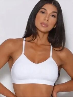 Bombshell Sportswear White Braid Back Bralette Medium